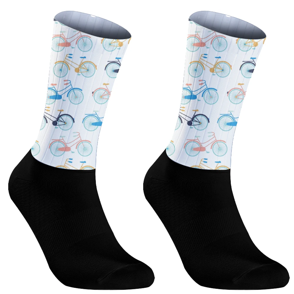 Neue rutsch feste Socken Radfahren Aero Sport Fahrrad Socken Sommer cool atmungsaktives Silikon