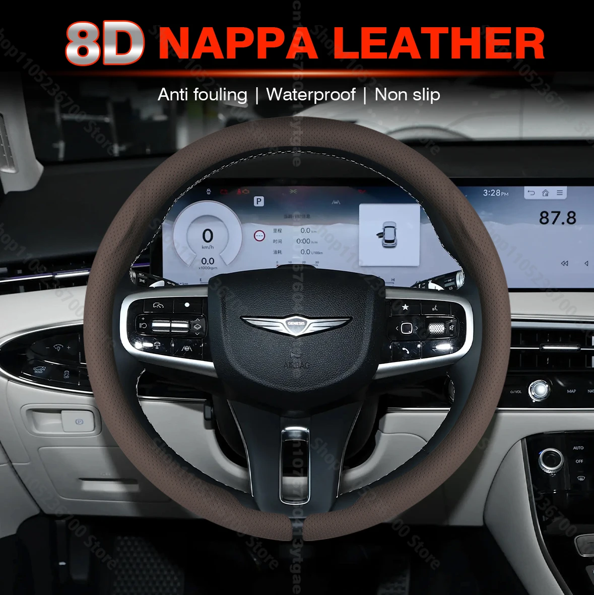 

For Genesis G70 G80 G90 GV60 GV70 GV80 GV90 Ultra thin 8D Nappa leather Car Steering Wheel Cover Auto Accessories