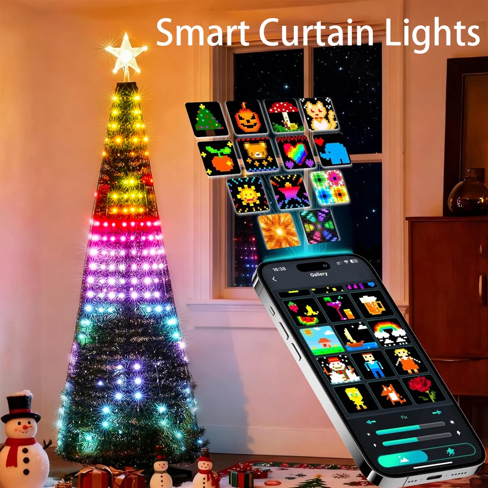 400LED Christmas Tree Garland Light Fairy Lights Smart String Lights With Star Topper For Party Home Garden Christmas Tree Decor