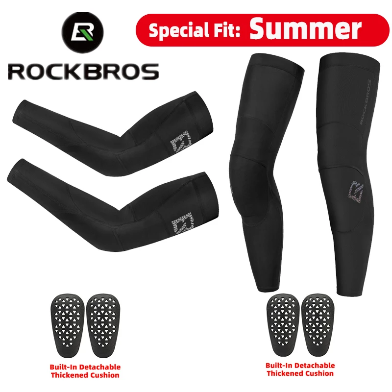 ROCKBROS Summer Motorcycle Elbow Pads Cycling Knee Pad Sun Protection Motorcycle Knee Pads Electric Vehicles Sport Sleeve Pads