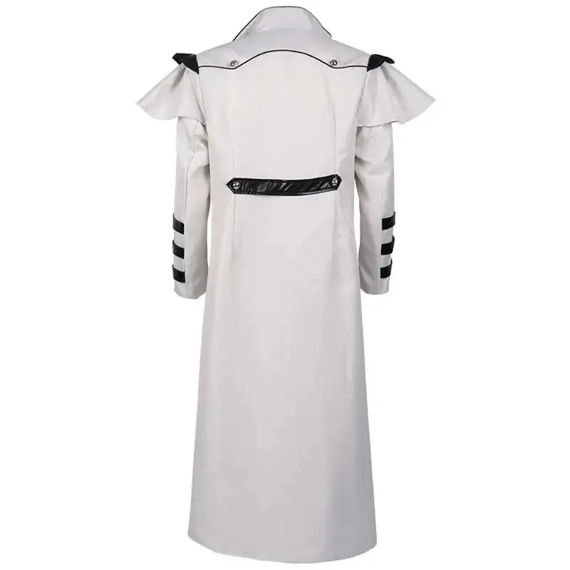 

AA★COS Men's Steampunk Gothic Long Trench Coat Jacket Double Breasted Zipper Punk Tops Cosplay Medieval Costume Black New 2025