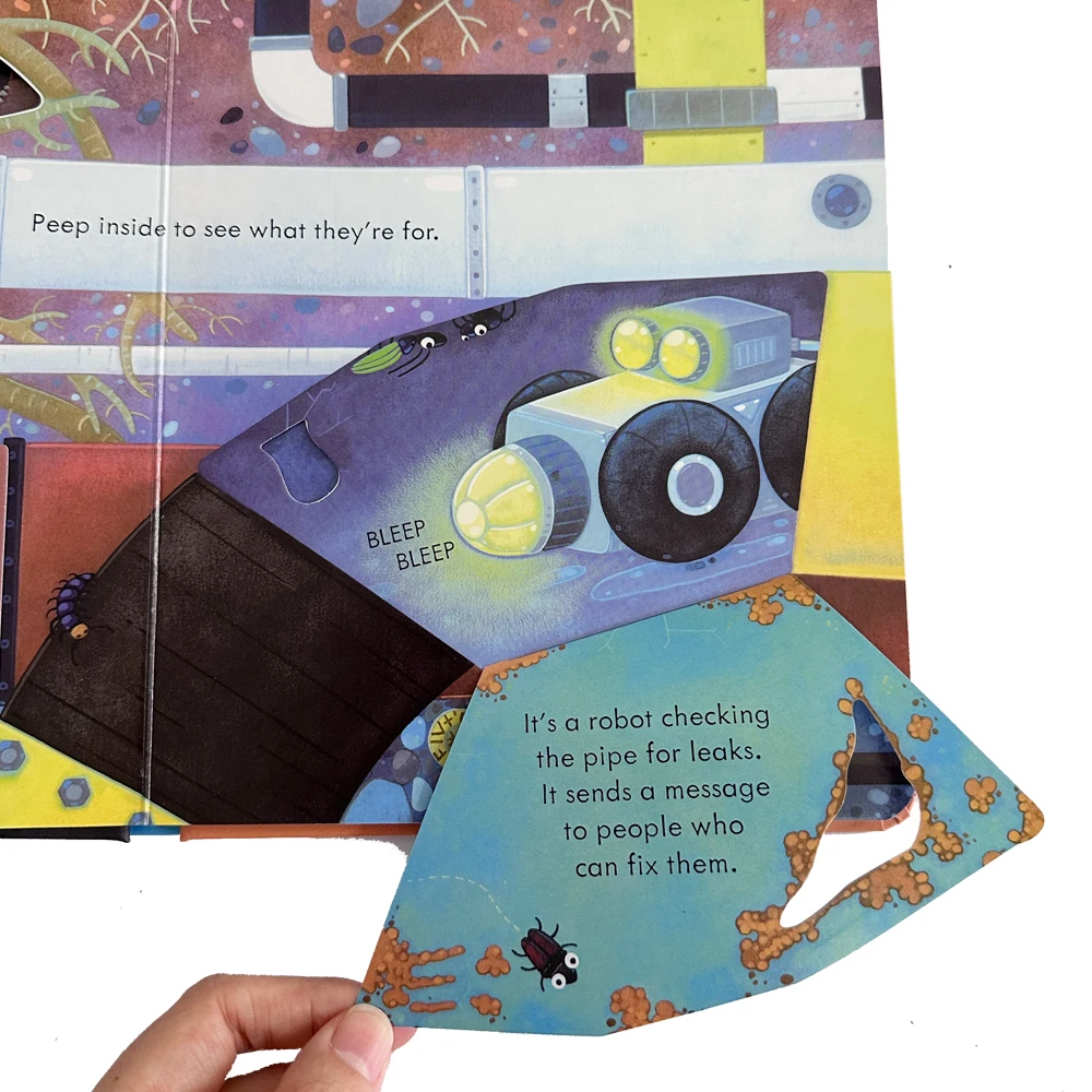 Usborne Peep Inside تحت الأرض كتاب صور للأطفال طفل ثلاثية الأبعاد رفرف التفاعل بين الوالدين والطفل الكتب التعليمية الإنجليزية #5