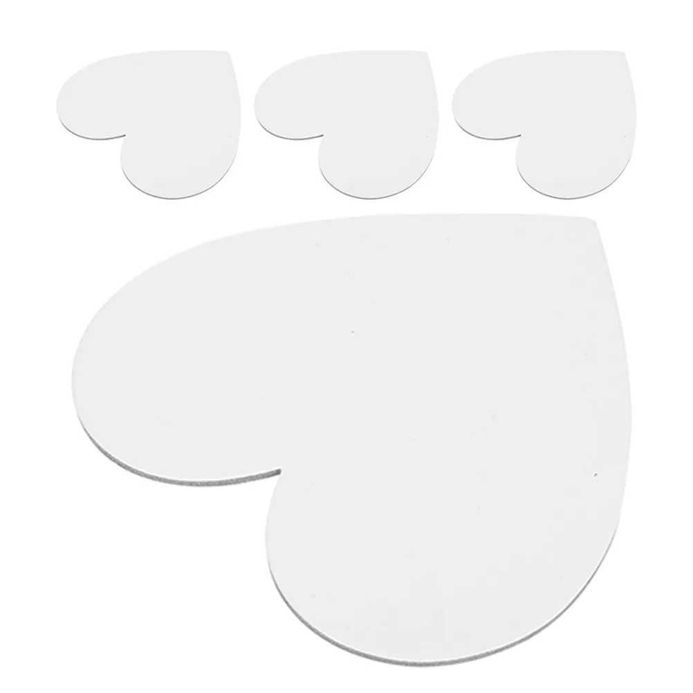 4Pcs Heart Shape Cotton Canvas Board for Oil Acrylic Painting Smooth Surface Rounded Corners Blank Art Painting Supplies Mini