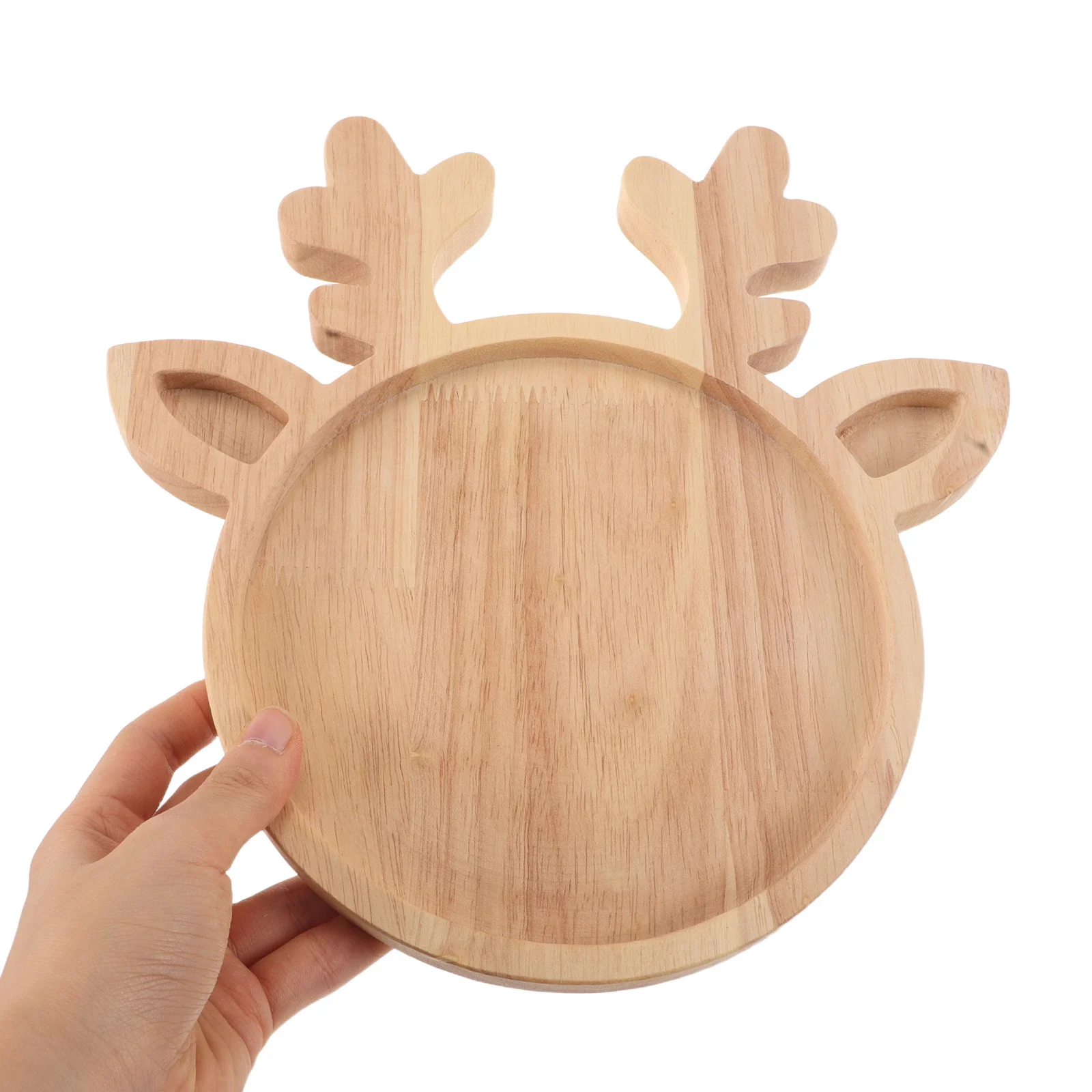 

Wooden Reindeer Tray Festive Christmas Serving Dish for Family Gatherings Smooth Craftsmanship Fruit Platter Holiday Serving