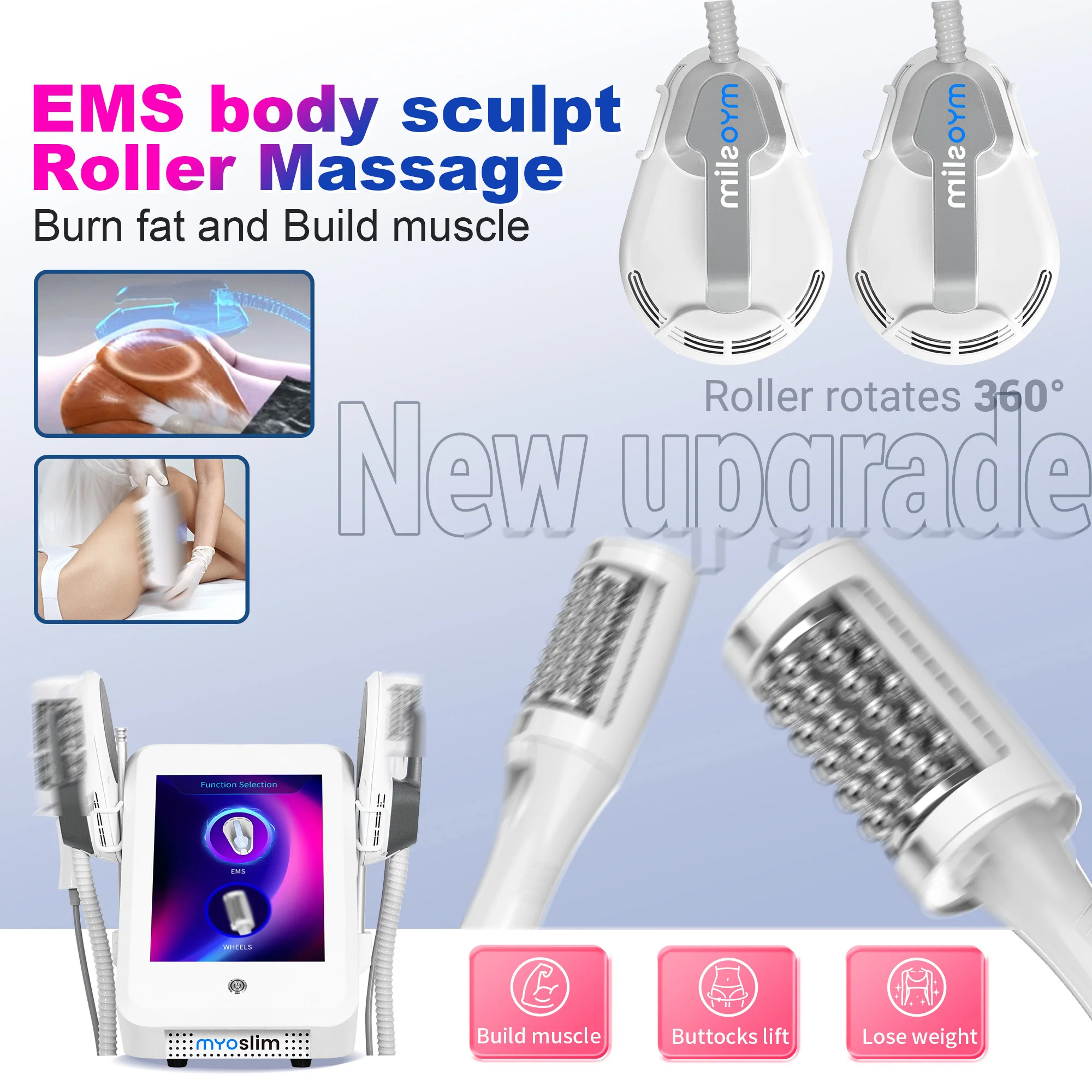 

Myoslim 6500W 15T 200Hz RF Cavitation Roller Machine 360° Inner Ball Vacuum Cellulite Massage Body Slimming Fat Weight Loss