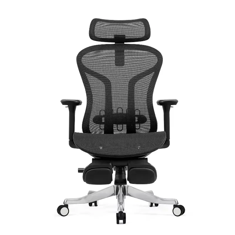 Modern Ergonomic Mesh Office Chair Swivel Executive Task Seat with Adjustable Lumbar Support Aluminum Alloy Base Premium