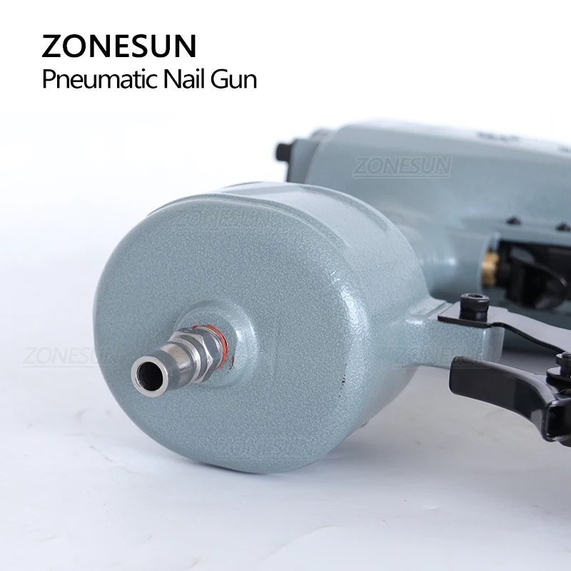 ZONESUN ST64 Pneumatic Steel Iron Nail Gun Micro Pinner Nailer Air Brad Pin Gun Furniture Wood Concrete Steel Plate Nail Stapler