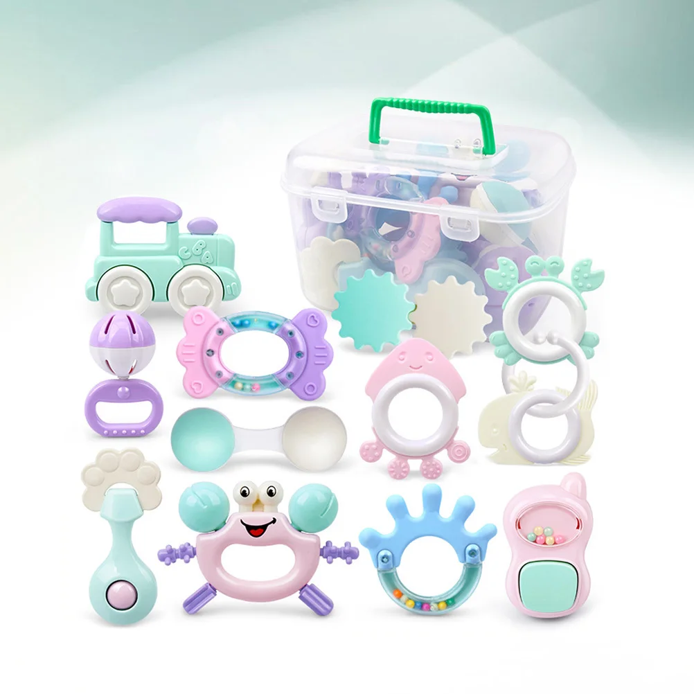 

12pcs Baby Handbell Molar Rattle Teething For Newborn Toddlers Gum Health Teeth Safe Durable Easy Clean