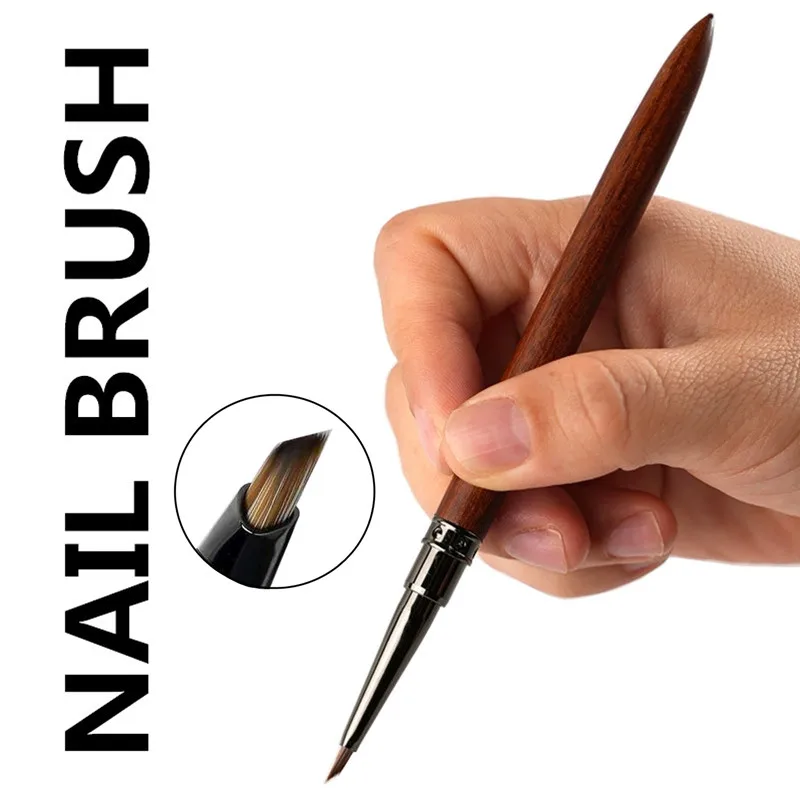 Brosse à ongles triangulaire en forme de pétale, 4 styles, acrylique, pour Nail Art, rayures, grille, peinture de fleurs, stylo de dessin, outils de manucure