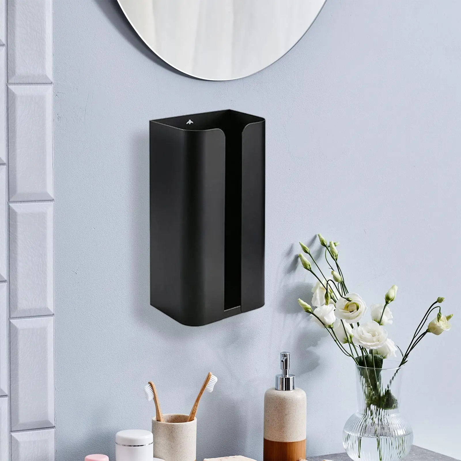 Tissue Dispenser Holder Wall Mount Carbon Steel Paper Towel Box for Kitchen Bathroom Countertop Hotel Use