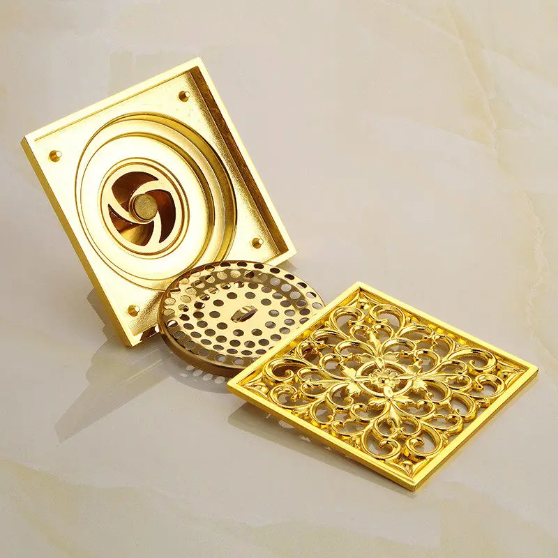 

Golden floor drain deodorant toilet shower room bathroom balcony washing machine deep water floor drain