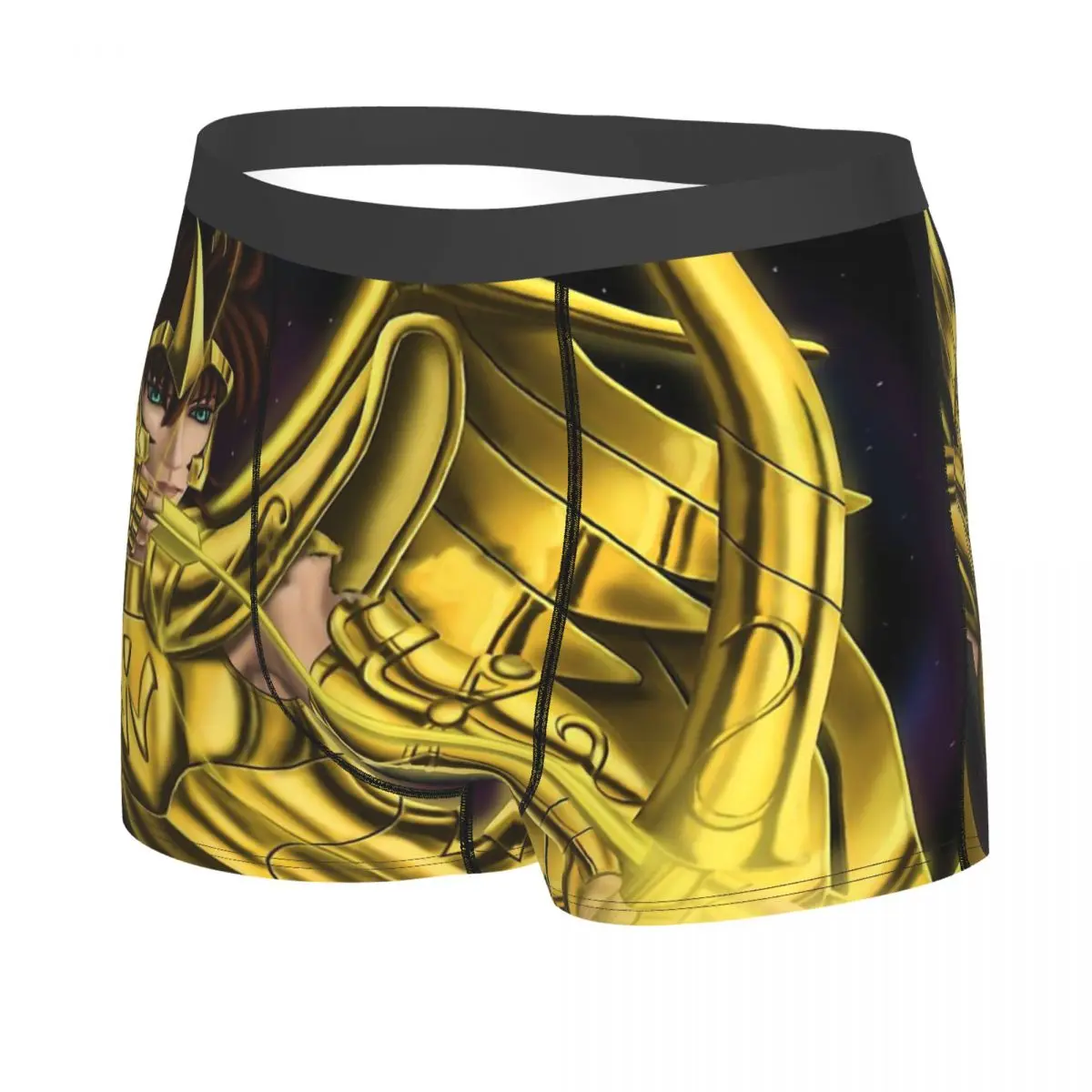 Sagittarius Aiolos Man\'s Boxer Briefs Saint Seiya Adventure Anime Breathable Creative Underwear High Quality Print Shorts Gift