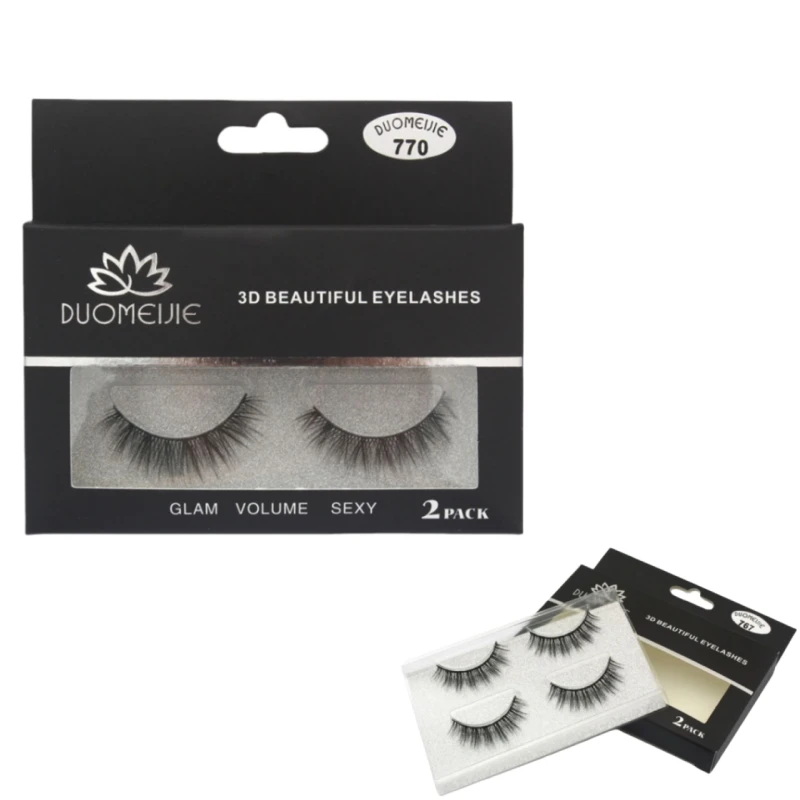 شريط قطني غير مرئي مقاوم للماء بتصميم طويل طبيعي يناسب العيون، وصلات رموش قابلة لإعادة الاستخدام، شريط كامل لمكياج العيون اليومي