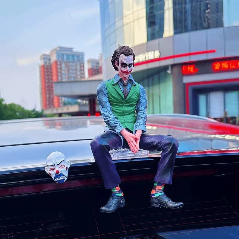 Cartoon Anime Joker Sitting Posture Series Model Doll Handheld Joker Mask Car Decoration Creative DIY Desktop Ornament Fans Gift