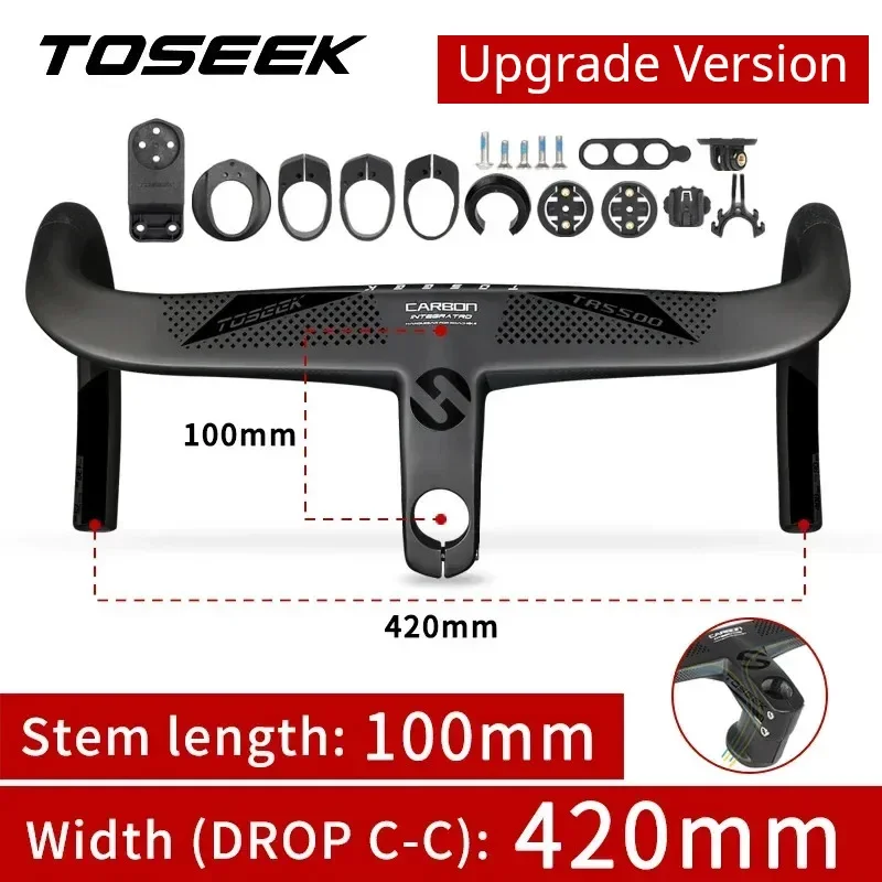 Toseek ステム一体型ハンドル カーボン C-C 380㎜ TR5500 楽天市場】TOSEEK ステム一体型ハンドル MTB XC 超軽TORAYカーボン φ28