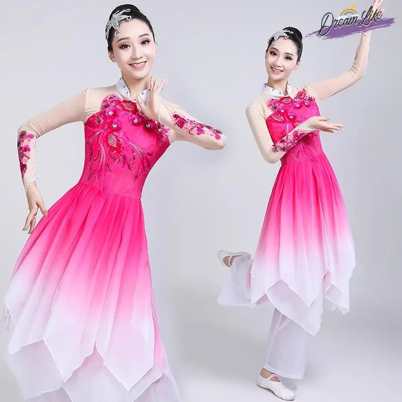 ชุดเต้นรำอีเล จัสมินสำหรับผู้หญิง พร้อมพัด สำหรับการแสดงบนเวที ชุดเต้นรำพื้นเมืองแบบดั้งเดิม รุ่นใหม่ ปี 2025
