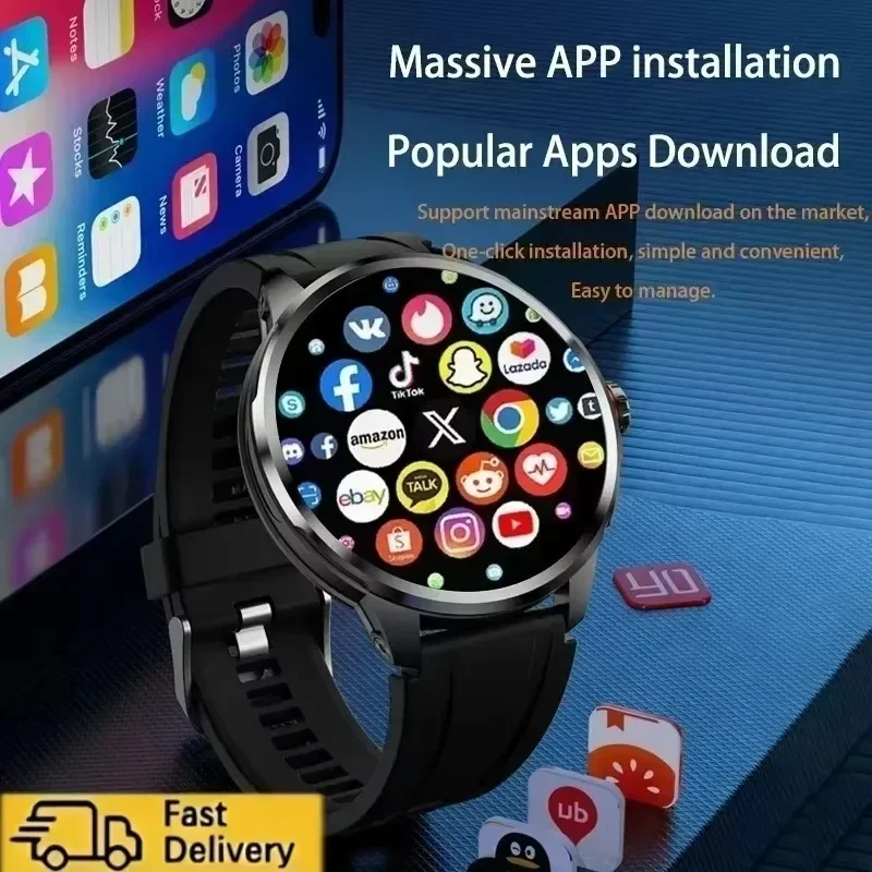 H99 New 5G Cellular Smart Watch 1.95 Inch AMOLED Display, 256GB Large Storage Video Calling GPS WiFi Game Application Store