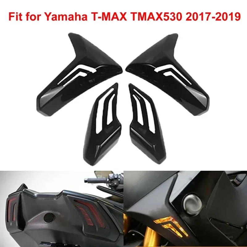 

Matt Black Motorcycles Turn Signal Light Cover Kit for Yamaha T-MAX TMAX 530 2017-2019 Turn Signal Protective Cover