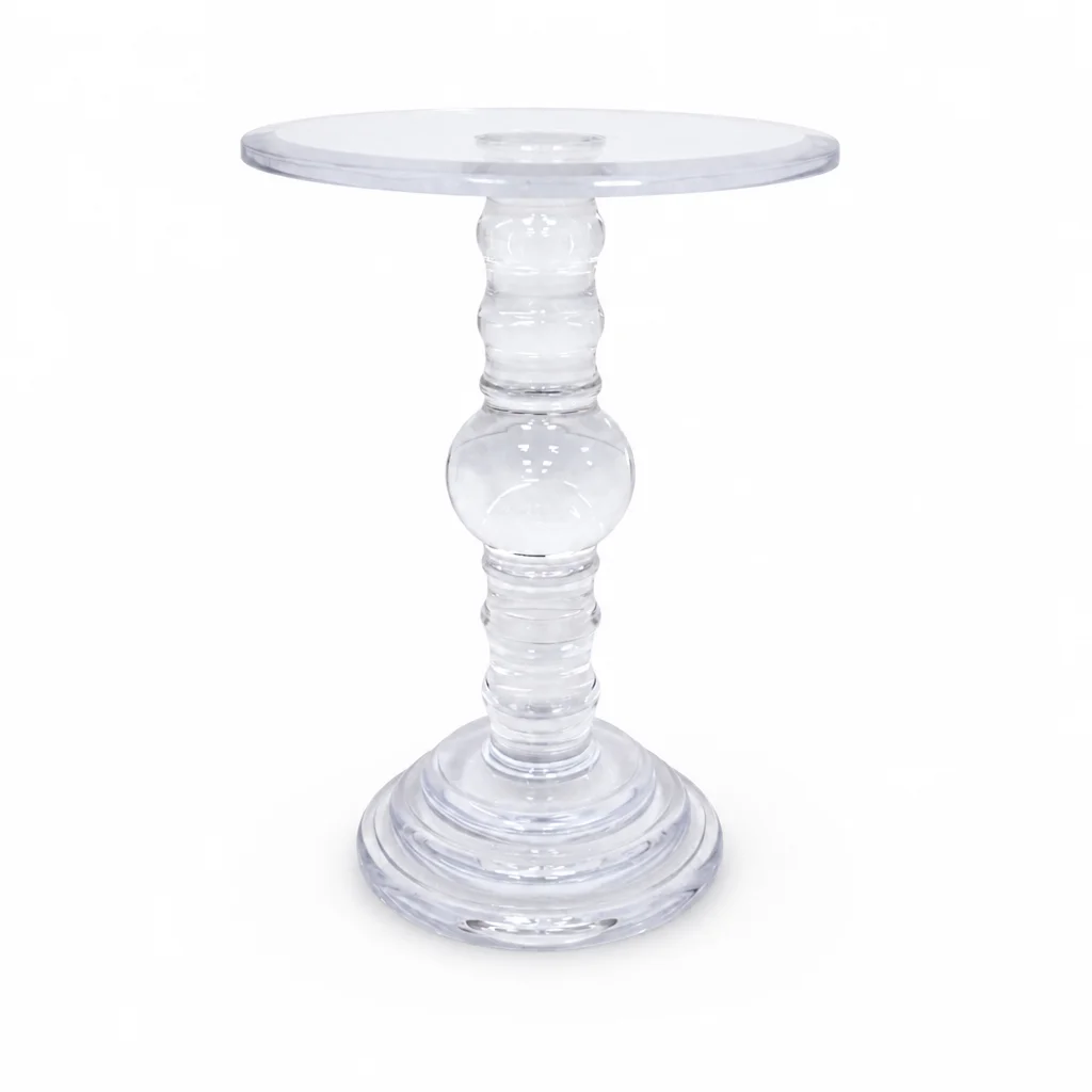 Display Classic Transparent Acrylic Water Resistant Polished Surface Side Table Strong Circular Top Drink Display Racks
