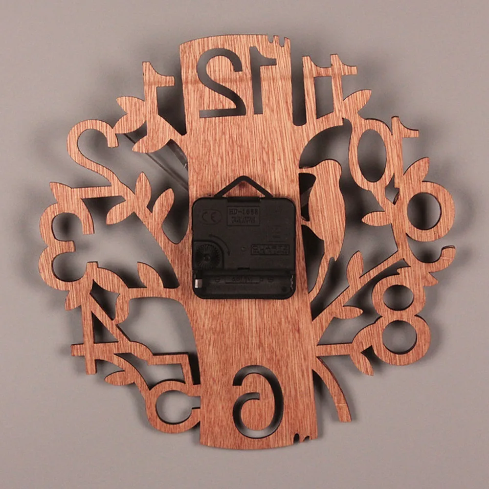 Silent Wooden Resin Clock Mold 10 Inch Silent Movement Tree of Life Clock Round Shape Wooden Wall Clock For Kitchen