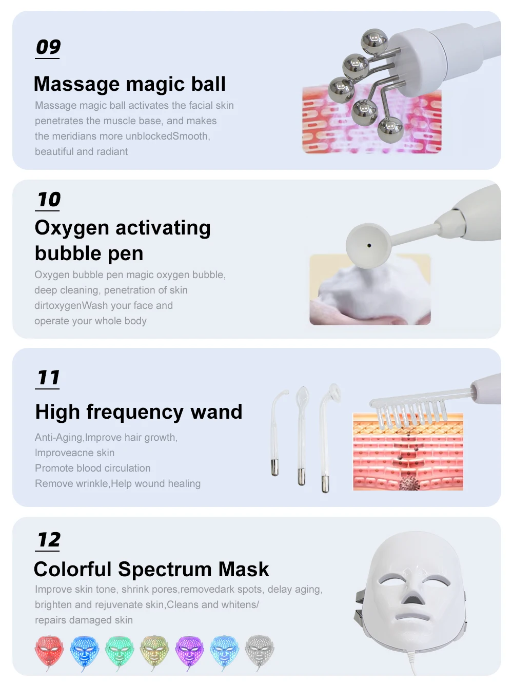 AOKO Neue 12 IN 1 Hydro Dermabrasion Aqua Peeling Ultraschall Gesichtspflege Sauerstoff Injektion Hautverjüngung Wittling Schönheitsmaschine – Detail 7