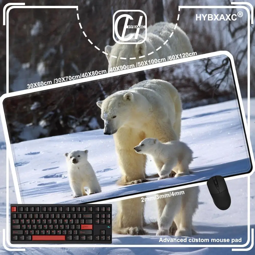Polar Bear Mousepad Gamer Cool New 80x40cm Mouse Pad Large HD Pattern Notebook Accessories Laptop Padmouse Ergonomic Mat HYBXAXC