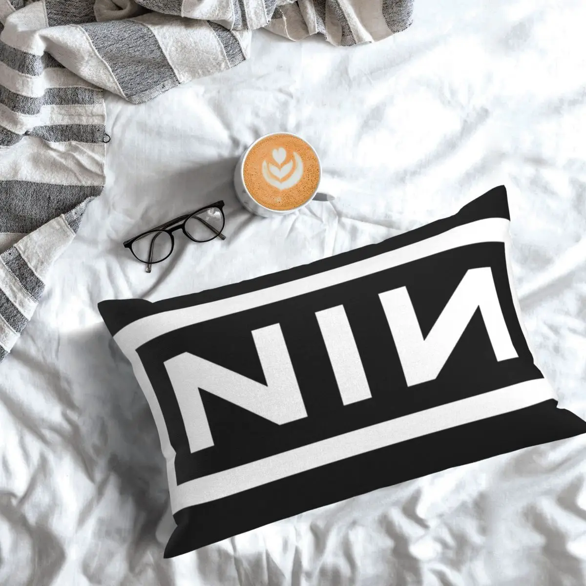 NIN Logo Nine Inch Nails Rectangle Pillowcase Cushion Cover Decorative Bedroom Bed Home Comfort Throw Pillow