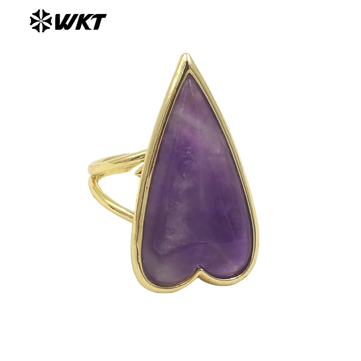 

WT-R512 Amazing Lovely Colorful Gemstone Unique Long Heart Shape Pendant Rings For Girls Birthday Gifts Decorated