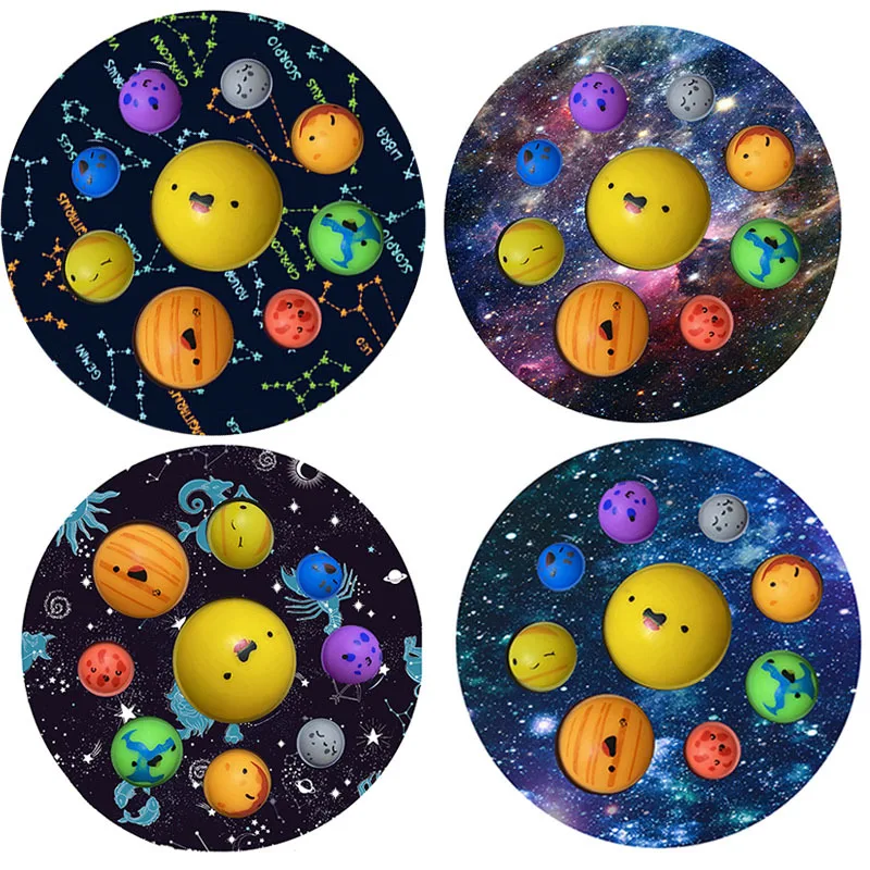 Eight Planets Dimple Push Bubble Fidget Toys Children Sensory  Autism  Squishy Stress Reliever Toys For Kids For Children Gift