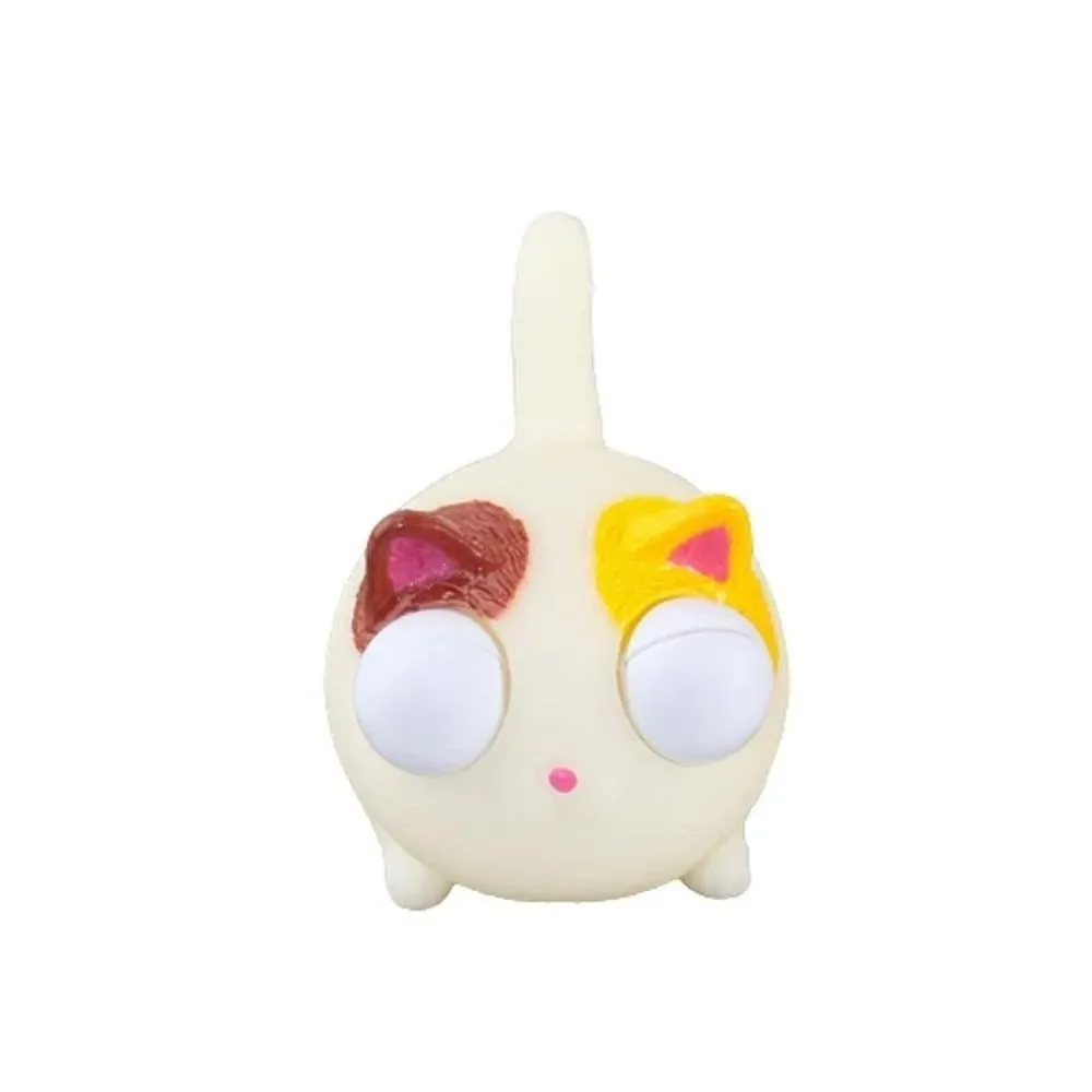 TPR Angry Cat Squeeze Toy Squeezable Eyeball Burst Stress Relief Toys Angry Cat Style Animal Figure Novelty Cat Toy For Kids