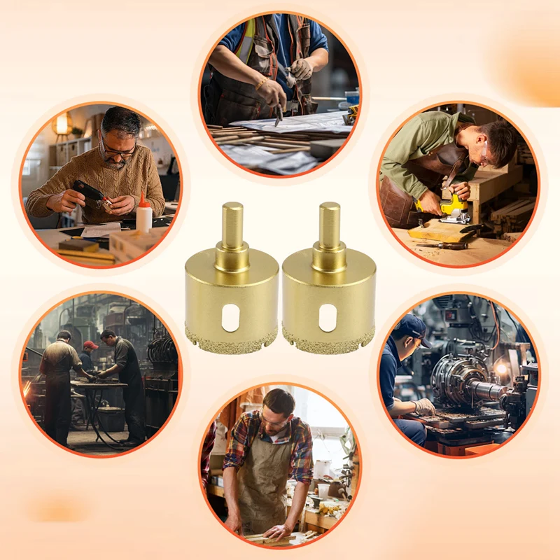 2PCS 드릴 비트 스레드 진공 Brazed 드라이 컷 다이아몬드 드릴링 코어 비트 전기 핸드 드릴에 대 한 45Mm 구멍 톱 커터