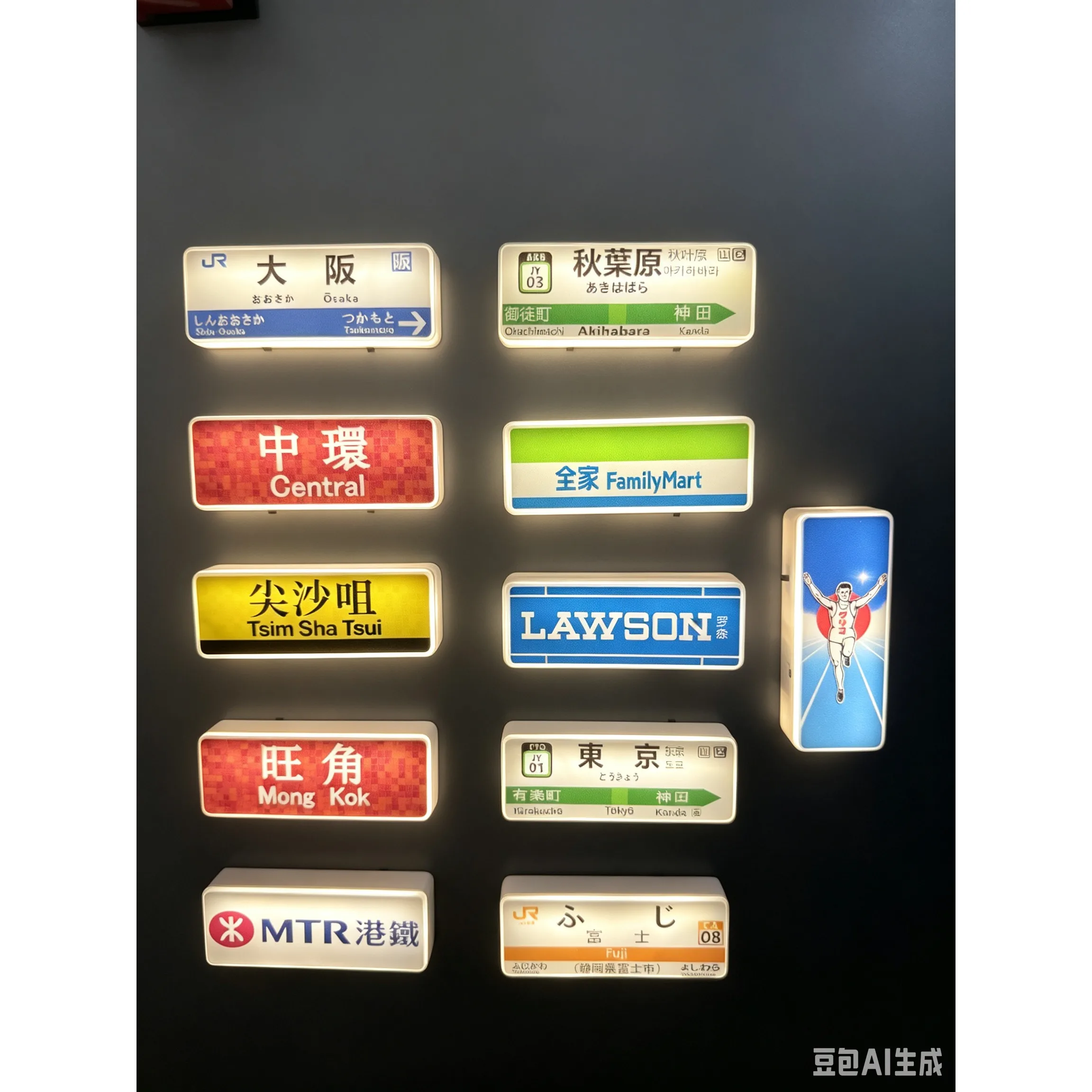 FamilyMart Japanischer Shinkansen Kühlschrankmagnet LED-Leuchtendes Miniaturmodell Heimdekoration Souvenir