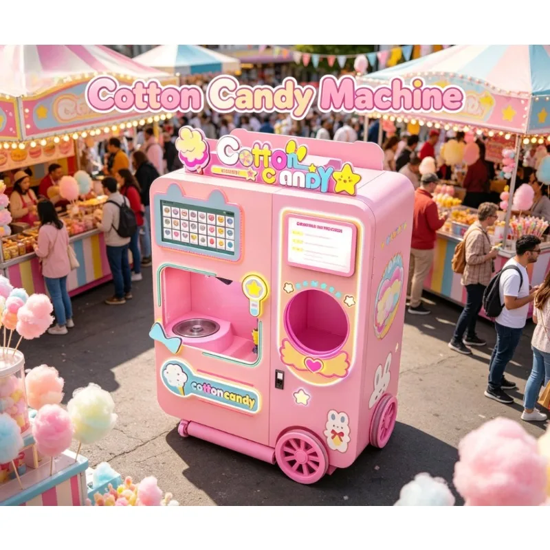 Candy Cotton Vending Machine Professional Candy Floss Machine Cotton Candy Expending Machine