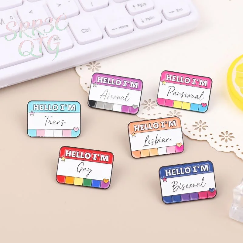 Creative Enamel Pins Asexual Trans Gay Lesbian Pride Brooches Metal Lapel Badges for Daily Wear Accessory