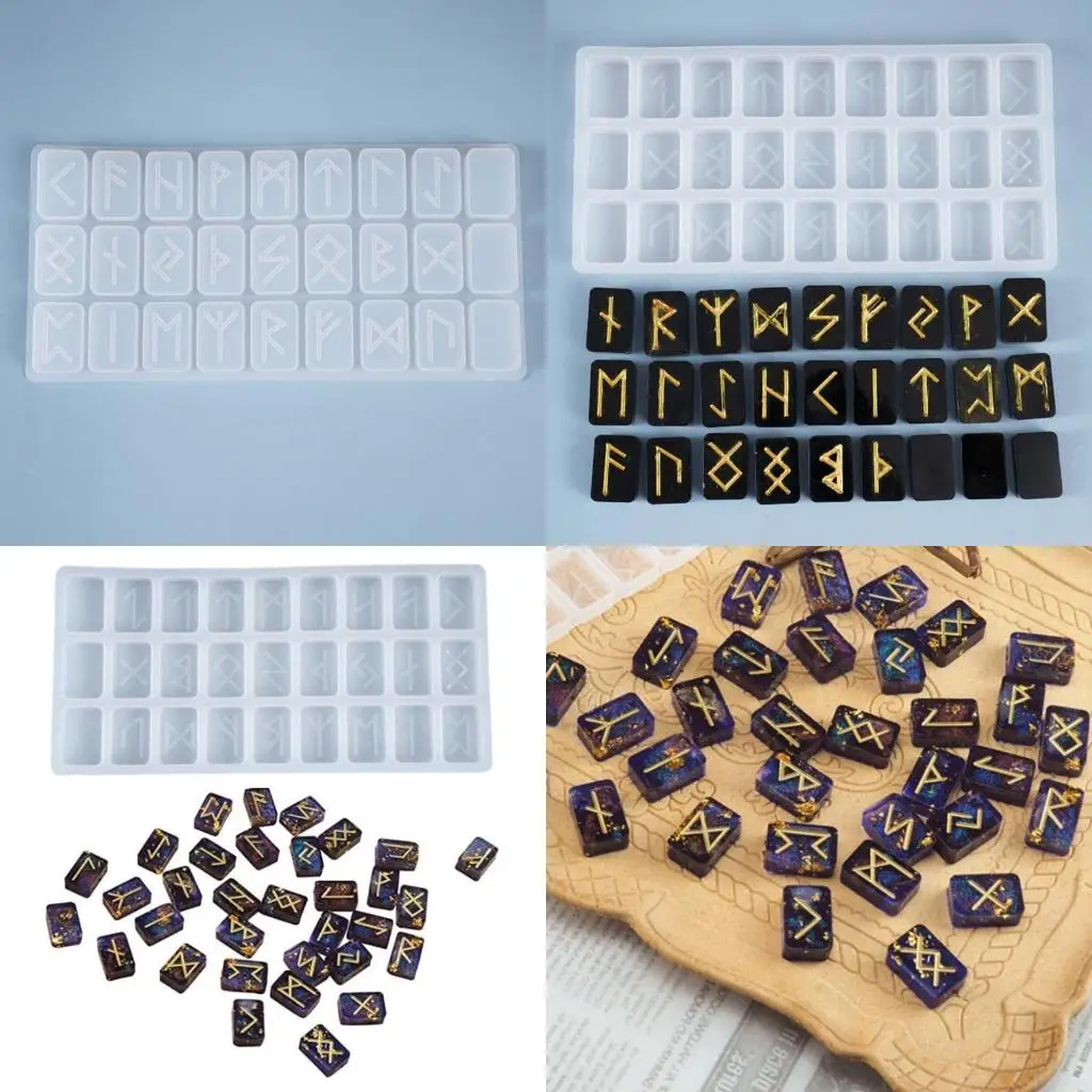 Handmade Mirror Energy Symbol Runes Letters Mold DIY Symbol Silicone Mould