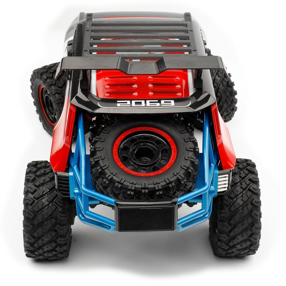 Akcesoria do modyfikacji MJX H12P: pałąk dachowy, wzmocniona kratka, tylne skrzydło, części do poprawy wyglądu samochodu RC MJX H12P w skali 1/12.