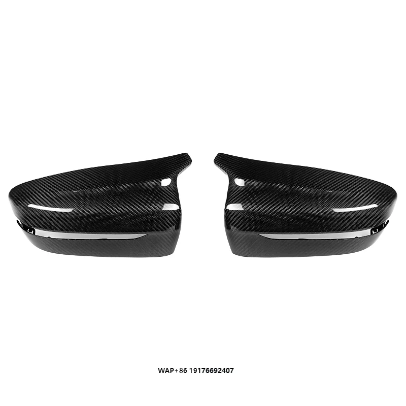 A Pair of High-quality Dry Carbon Fiber Cowhorn Style Rearview Mirror Shells for the 3 Series G20 Body Kit