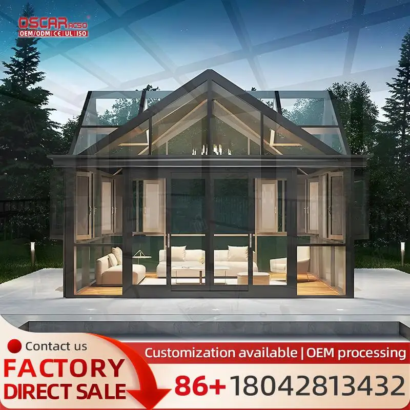

Outdoor Glass Extension Sunroom Solarium for Greenhouse in Backyard Patio Garden sunroom