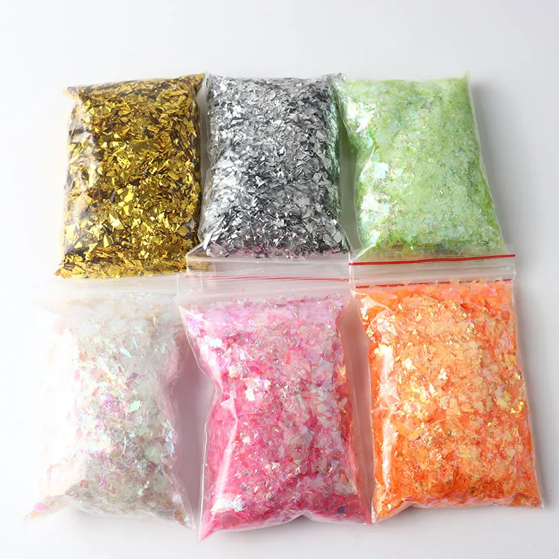 20G Irregular Shell Paper Powder Nail Polish Sequins for Manicure Glitter Nail Peeling Pigment Supplies Color Nail Stickers