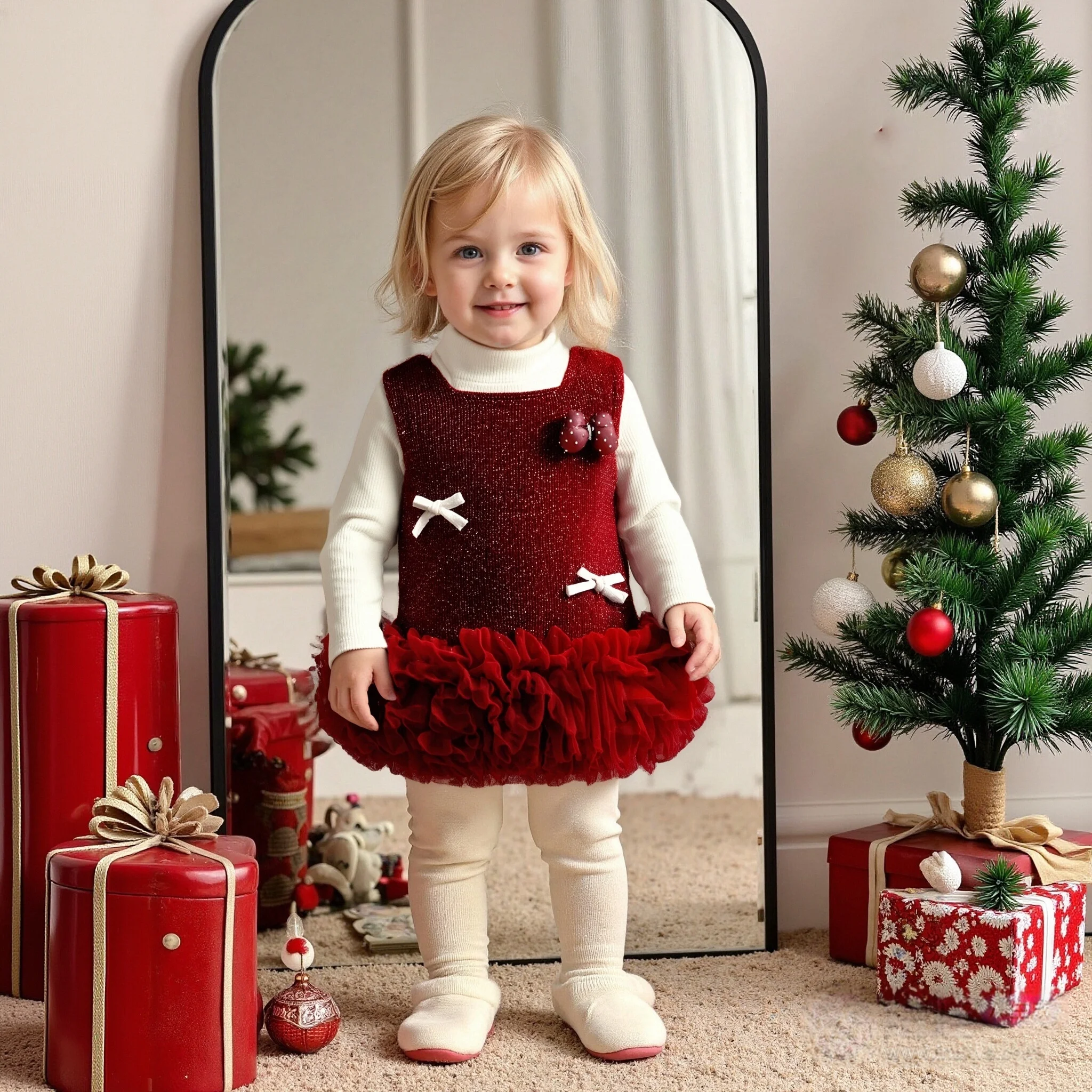 

Autumn And Winter Girls Dress Cotton Bow Knitted Base Shirt Vest Skirt Baby Girl Dress Cartoon Sweet Beauty Baby Clothing