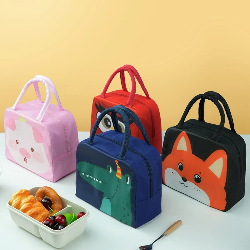 Sac à lunch de dessin animé pour enfants, isolation en aluminium, maintien de la température, boîte à lunch, sac suspendu, pique-nique en plein air, sacs de rangement des aliments, nouveau, mignon