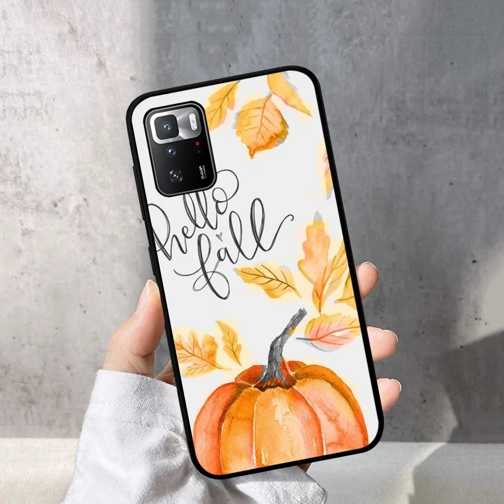 Autumn leaves fall fox pumpkin Halloween Phone Case For Redmi Note 4 X 5 A 6 7 8 T 9 9S 10 11 11S 11Epro Poco M3 pro