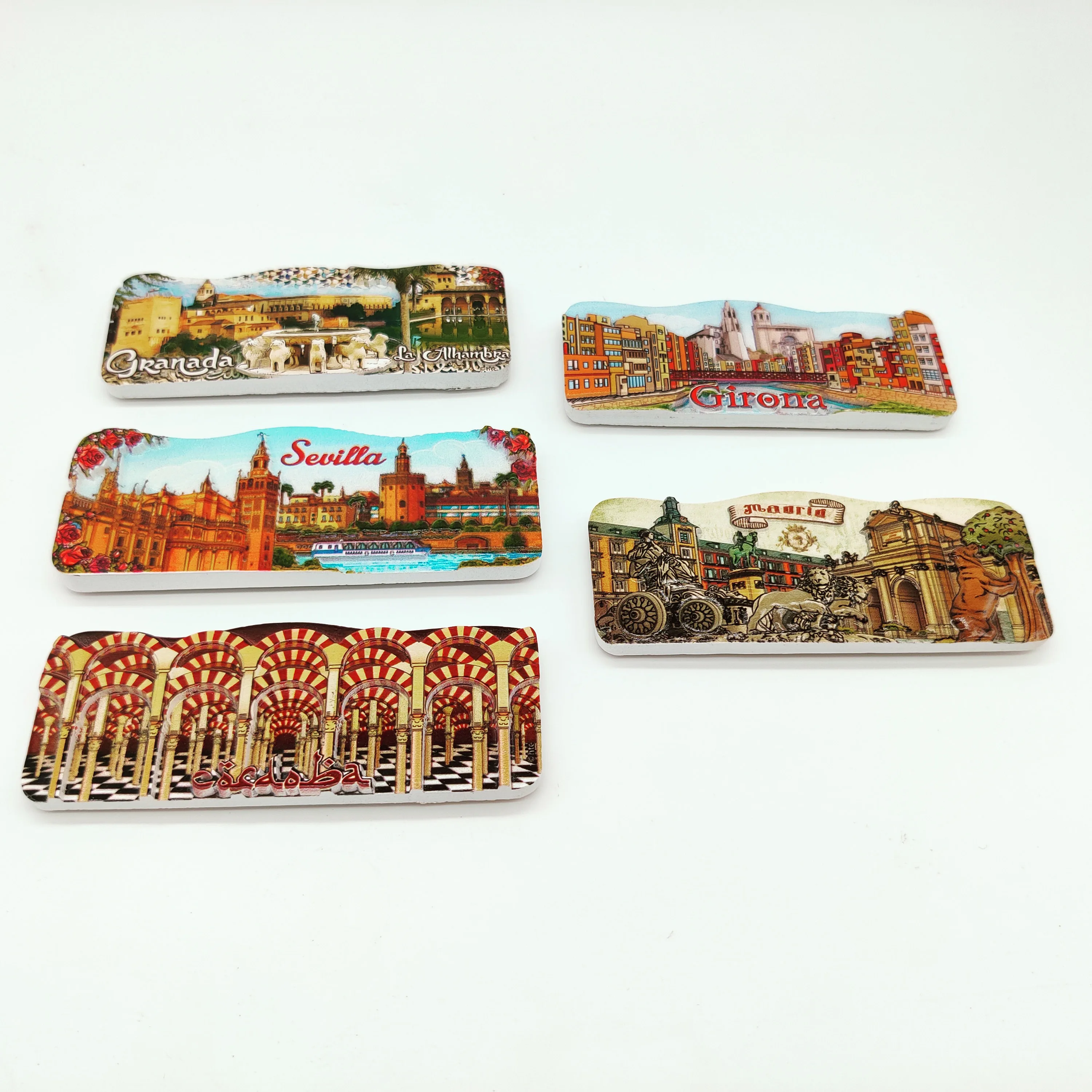 Spanish Theme Fridge Magnet Tourism Sites in Spain Exquisite Refrigerator Decoration Espanol Style Home Decor