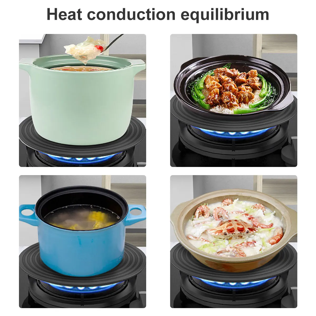 24/28cm Kitchen Heat Diffuser Absorbing Distributer Heat Conduction Plate Stainless Steel Gas Stove Top Kitchen Stove Accessory