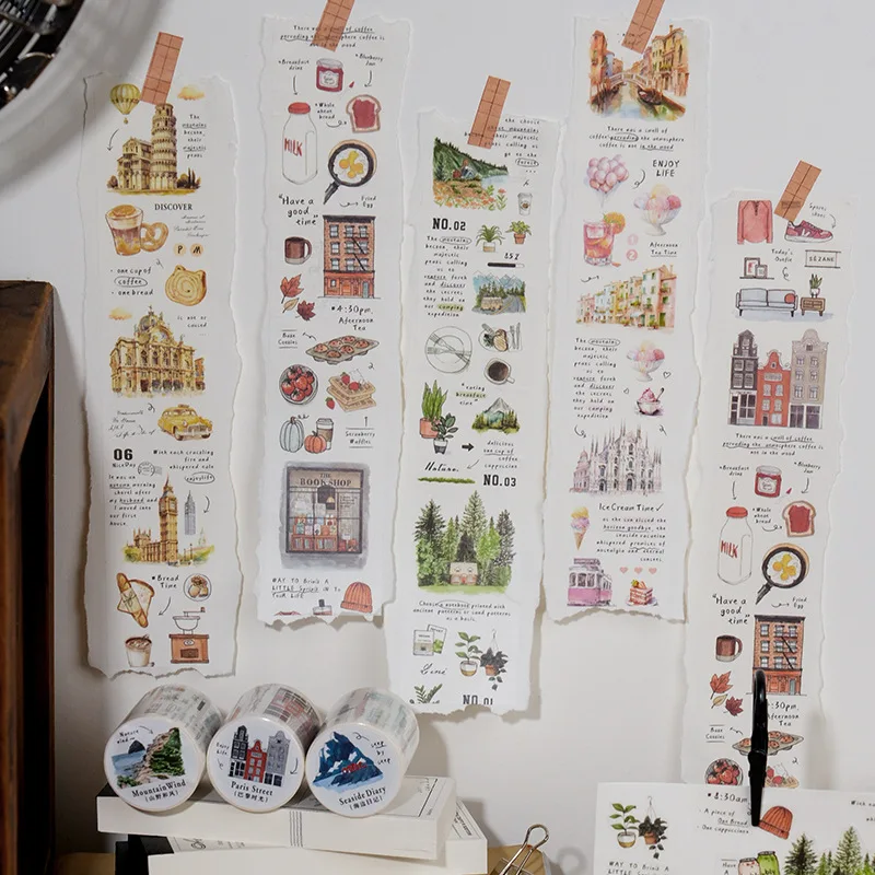 

1pcs/1lot Decorative Adhesive tapes Embrace the mountains and the sea masking tapes Junk Journal Scr