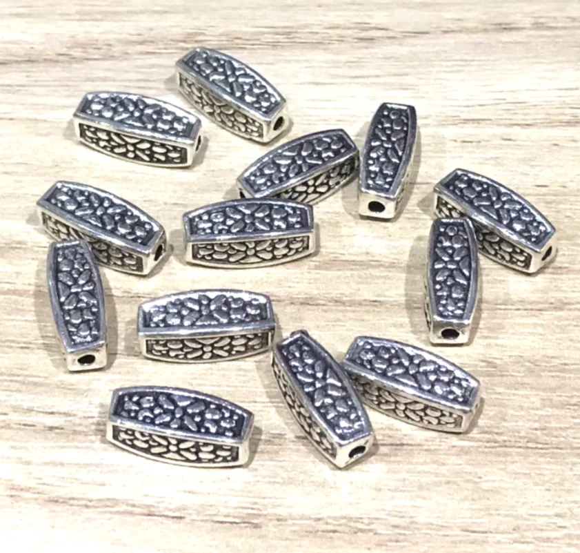 

15pcs 5x13mm Alloy matel antique bronze / antique silver vintage long beads HWEF3742