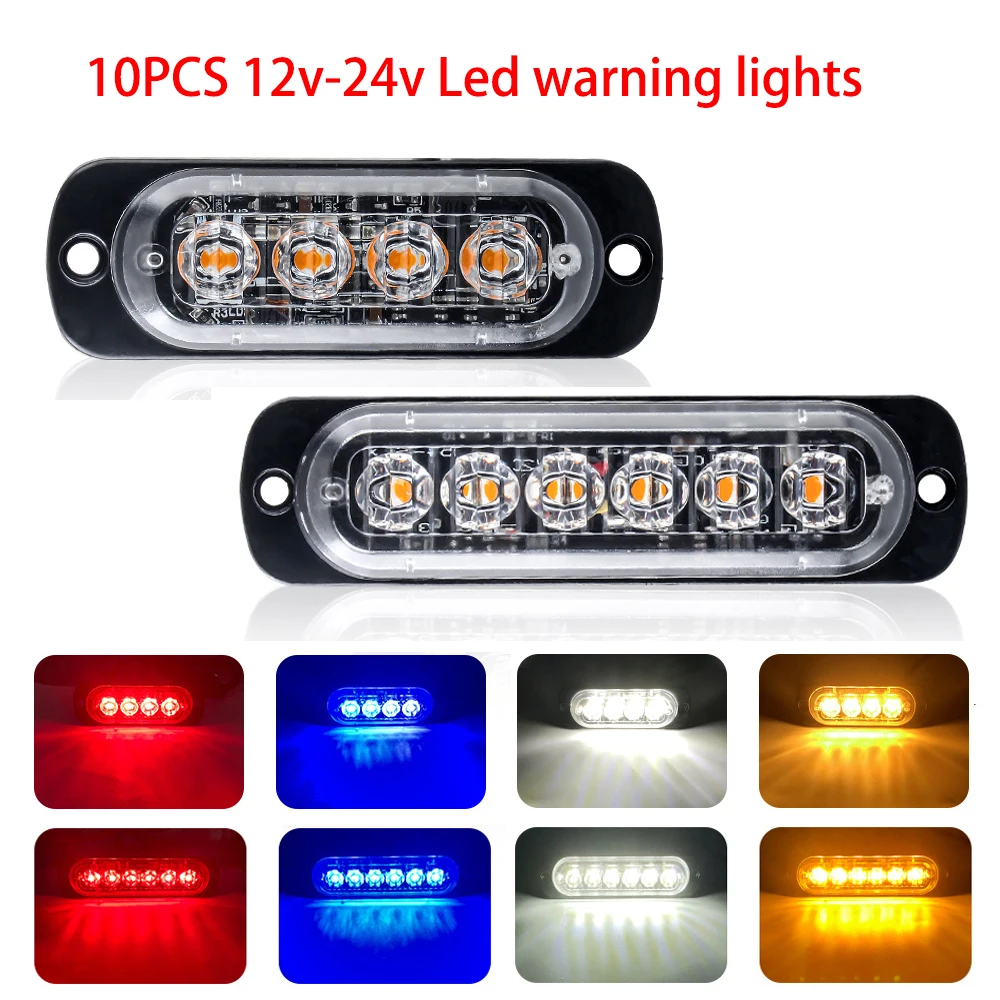 10×Led Warning light side signal lamp Tail lamps Emergency light LED Indicator light beacon lamp For trucks trailers motorcycles