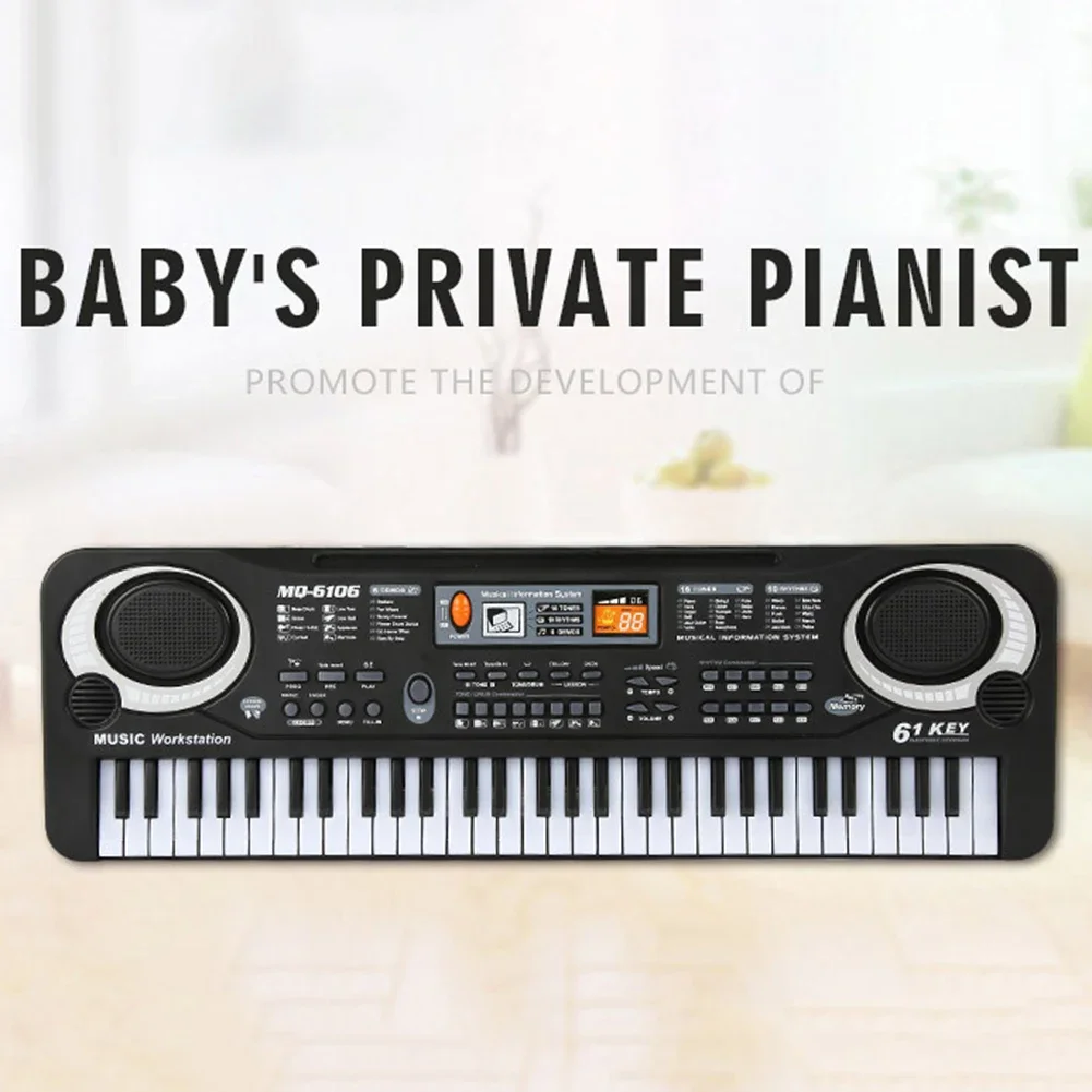 Klawiatura elektroniczna z 61 klawiszami, instrument muzyczny LED z mikrofonem, zabawka edukacyjna, pianino elektroniczne, prezent na Boże Narodzenie dla dzieci.