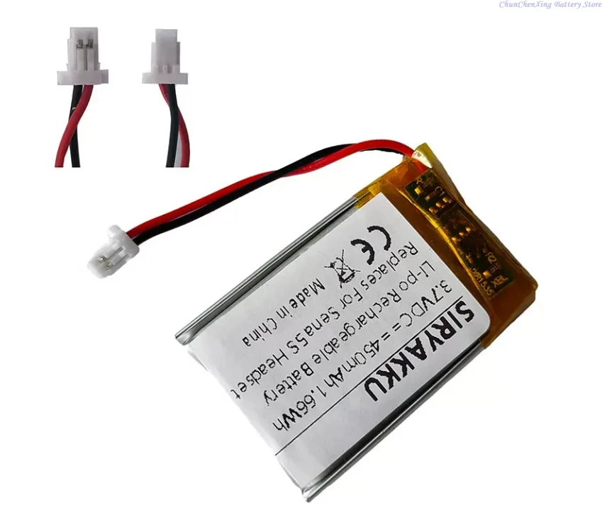ALLCCX 3.7V 450mAh Replacement Battery for Sena 5S SP77 Bluetooth earphones (2 wires or 3 wires)