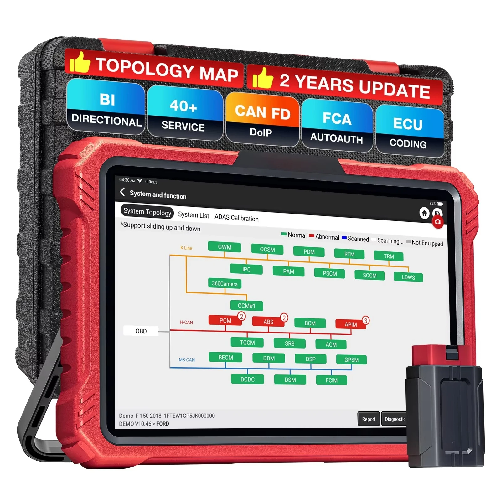 K10 PRO Full System OBD2 34 Car Scanner With CANFD DOIP Reset ECU Coding Car Diagnostic Tool for All Vehicles